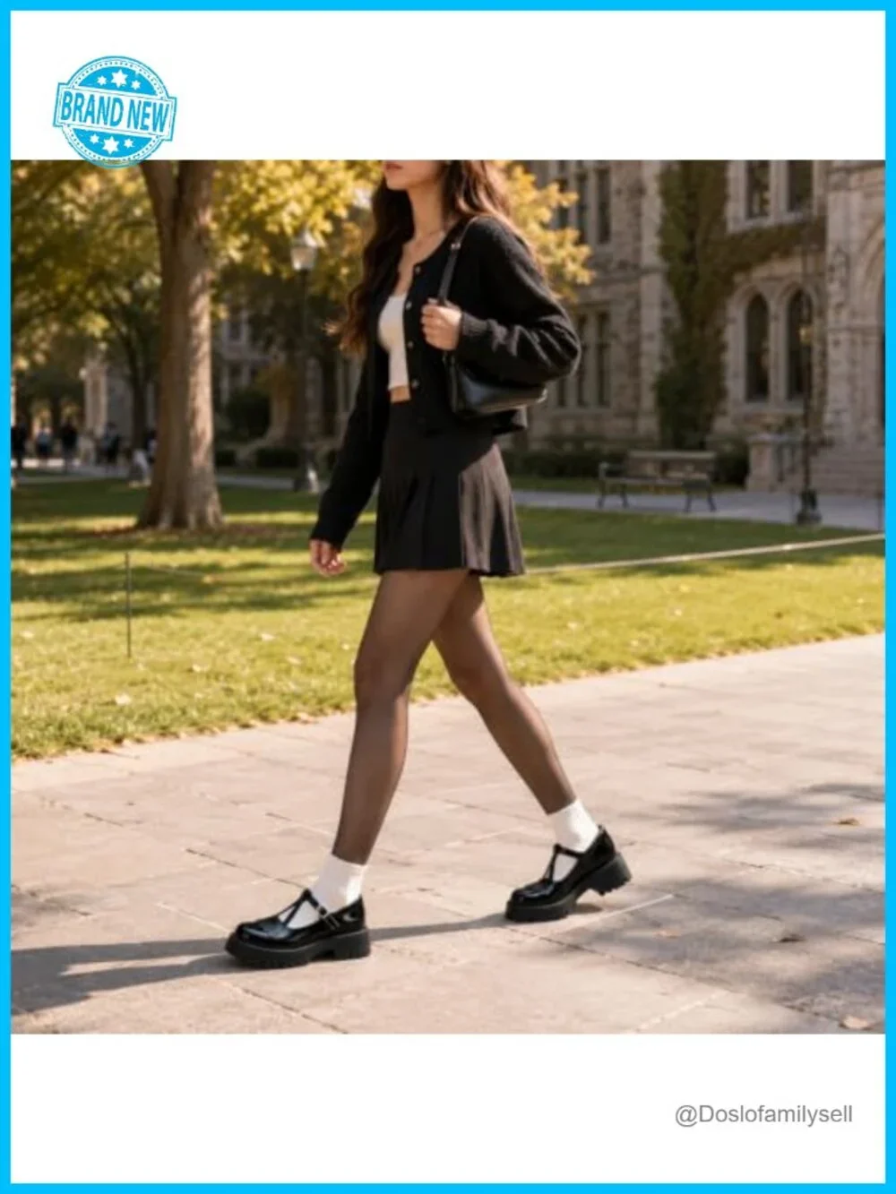 Patent Platform Mary Jane Pumps Lug Sole T-Strap Block Heel Women Shoes
